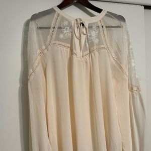 Torrid Cream Floral Blouse with Floral Detail